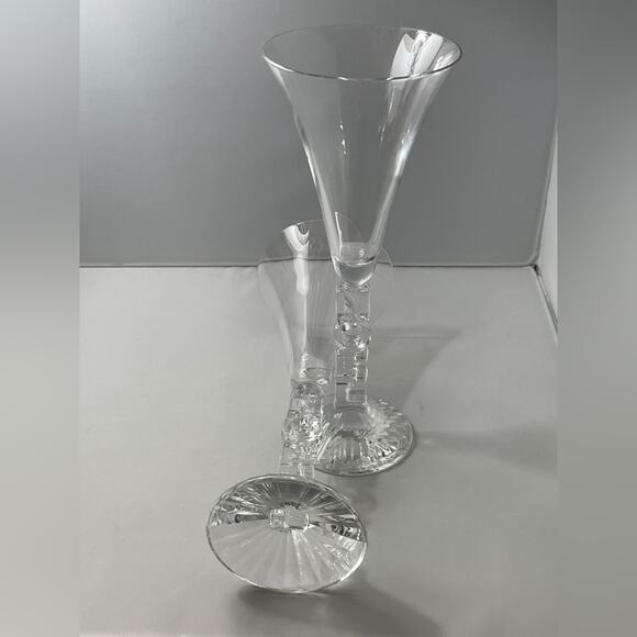 Pair NOEL Cristal d'Arques Durand Crystal Stem Drinking Goblet or Wine Glass - Picture 7 of 7